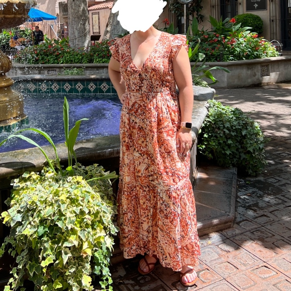 Anthropologie The Peregrine Multicolor Paisley Midi Dress